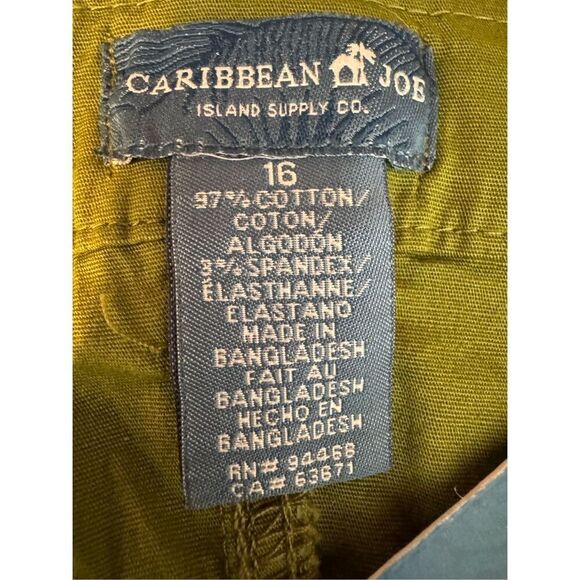 CARIBBEAN JOE SIZE 16 ARMY GREEN SHORTS - Picture 5 of 7